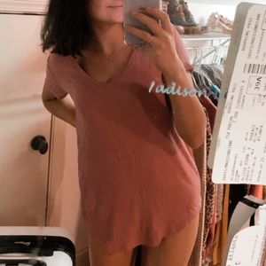 light pink very soft V neck t shirt.